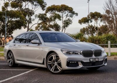 Silver BMW 740m Sports Sedan